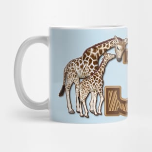 Mom and Baby Giraffe Monogram J Mug